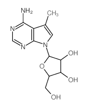 7H-Pyrrolo[2,3-d]pyrimidin-4-amine,5-methyl-7-b-D-ribofuranosyl-结构式