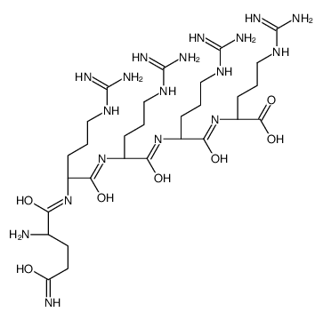 (2S)-5-(diaminomethylideneamino)-2-[[(2S)-5-(diaminomethylideneamino)-2-[[(2S)-5-(diaminomethylideneamino)-2-[[(2S)-5-(diaminomethylideneamino)-2-[[(2S)-2,5-diamino-5-oxopentanoyl]amino]pentanoyl]amino]pentanoyl]amino]pentanoyl]amino]pentanoic acid Structure