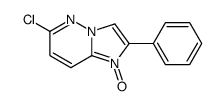 6-chloro-1-oxido-2-phenylimidazo[1,2-b]pyridazin-1-ium结构式