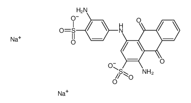 disodium 1-amino-4-(3-amino-4-sulphonatoanilino)-9,10-dihydro-9,10-dioxoanthracene-2-sulphonate结构式