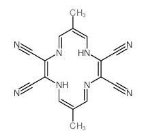 1,4,8,11-Tetraazacyclotetradeca-2,4,6,9,11,13-hexaene-2,3,9,10-tetracarbonitrile,6,13-dimethyl- structure