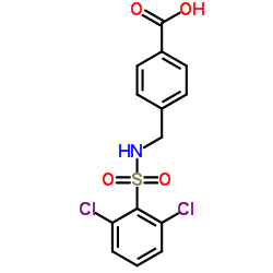 4-({[(2,6-Dichlorophenyl)sulfonyl]amino}methyl)benzoic acid结构式