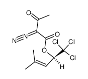 (R)-1,1,1-Trichloro-4-methyl-3-penten-2-yl diazoacetoacetate结构式