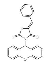 4-Thiazolidinone,5-(phenylmethylene)-2-thioxo-3-(9H-xanthen-9-yl)- Structure