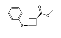 methyl (Z)-3-methyl-3-phenylthio-1-cyclobutanecarboxylate结构式
