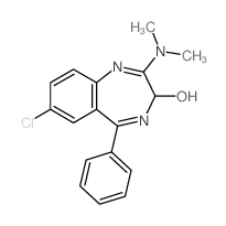 3H-1,4-BENZODIAZEPIN-3-OL, 7-CHLORO-2-(DIMETHYLAMINO)-5-PHENYL-结构式