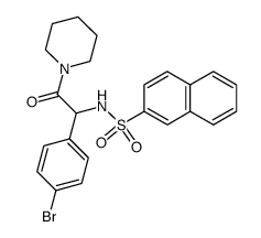 N-(1-(4-bromophenyl)-2-oxo-2-(piperidin-1-yl)ethyl)naphthalene-2-sulfonamide Structure