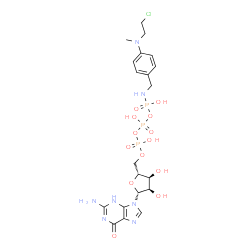 (4-N-(2-chloroethyl)-N-methylaminobenzyl)amide guanosine-5'-triphosphate结构式