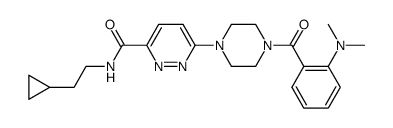 6-[4-(2-dimethylaminobenzoyl)piperazin-1-yl]pyridazine-3-carboxylic acid (2-cyclopropylethyl)amide结构式