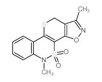 1,5-Dimethyl-5,11-dihydroisoxazolo[5,4:4,5]thiopyrano[3,2-c][2,1]benzothiazine 4,4-dioxide Structure