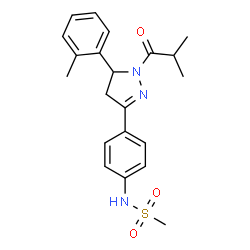 N-(4-(1-isobutyryl-5-(o-tolyl)-4,5-dihydro-1H-pyrazol-3-yl)phenyl)methanesulfonamide structure