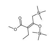 methyl (E)-2-ethyl-4-(trimethylsilyl)-3-((trimethylsilyl)oxy)but-2-enoate结构式