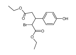 2-bromo-3-(4-hydroxy-phenyl)-glutaric acid diethyl ester结构式