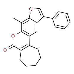 8-Methyl-11-phenyl-2,3,4,5-tetrahydrocyclohepta[c]furo[3,2-g]chromen-6(1H)-one Structure