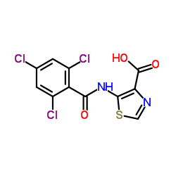 5-[(2,4,6-Trichlorobenzoyl)amino]-1,3-thiazole-4-carboxylic acid结构式