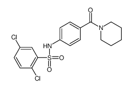 2,5-dichloro-N-[4-(piperidine-1-carbonyl)phenyl]benzenesulfonamide结构式