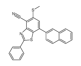 5-methylsulfanyl-7-naphthalen-2-yl-2-phenyl-1,3-benzothiazole-4-carbonitrile Structure