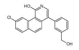 9-chloro-4-[3-(hydroxymethyl)phenyl]-2H-benzo[h]isoquinolin-1-one结构式