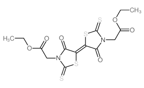 ethyl 2-[(5E)-5-[3-(ethoxycarbonylmethyl)-4-oxo-2-sulfanylidene-thiazolidin-5-ylidene]-4-oxo-2-sulfanylidene-thiazolidin-3-yl]acetate Structure