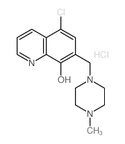 8-Quinolinol,5-chloro-7-[(4-methyl-1-piperazinyl)methyl]-, hydrochloride (1:2)结构式