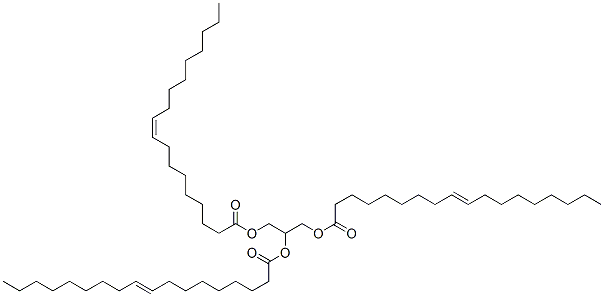 9-Octadecenoic acid (Z)-, 1,2,3-propanetriyl ester, oxidized, sulfited, sodium salts structure