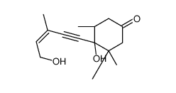 (4S,5R)-4-hydroxy-4-[(E)-5-hydroxy-3-methylpent-3-en-1-ynyl]-3,3,5-trimethylcyclohexan-1-one结构式